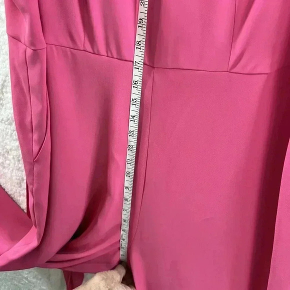 Prabal Gurung Wide Leg Tall Jumpsuit Romper 20W Pink Neck Bow Detail Barbiecore - Picture 12 of 16